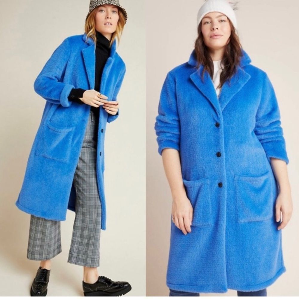 Anthropologie Sanctuary EUC furry blue coat small - Picture 3 of 9